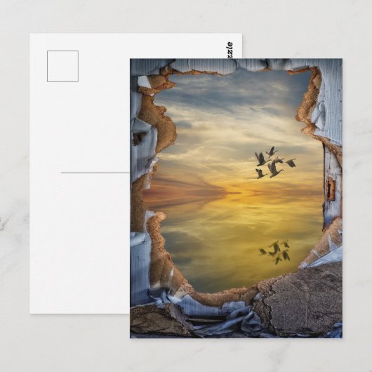 Surreal Fantasy Landschaft Postkarte (Vorne/Hinten)
