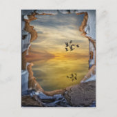 Surreal Fantasy Landschaft Postkarte (Vorderseite)