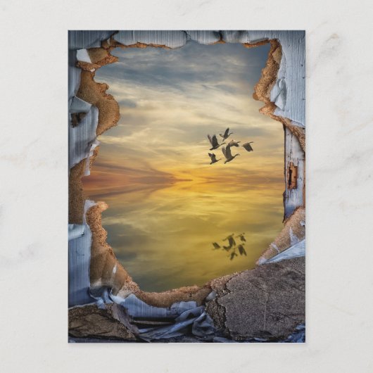 Surreal Fantasy Landschaft Postkarte (Vorderseite)