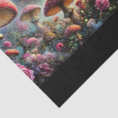 Surreal Fantasy Mushrooms Alice and Cat Seidenpapier (Ausschnitt)