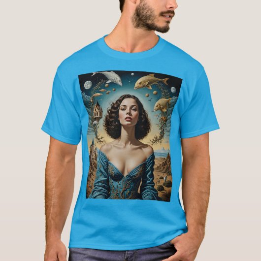 Surreal Fantasy Woman Fish T - Shirt (Vorderseite)