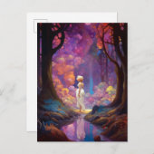 Surreal Fantasy Woodland Forest Landschaft Art Postkarte (Vorne/Hinten)