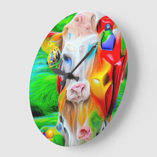 Surreal Farm Art Große Wanduhr (Winkel)