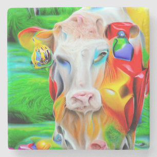 Surreal Farm Art Steinuntersetzer