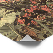 Surreal Female Portrait with Floral Elements Poster (Ecke)