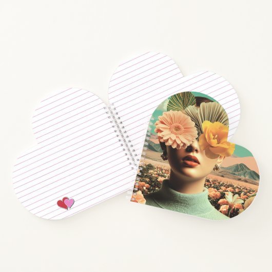 Surreal Female Portrait With Flowers Covering Eyes Notizblock (Innenseite)