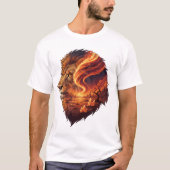 Surreal Fire Lion Head Cosmic Art Leo Zodiac T-Shirt (Vorderseite)