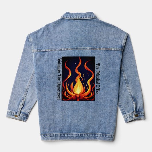 Surreal Flame Vector Art - 4K Render for - - Jeansjacke (Rückseite)