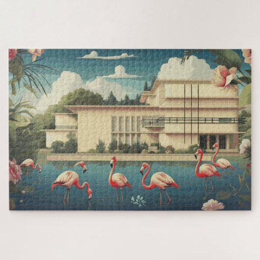 Surreal Flamingo Scene Puzzle (Horizontal)