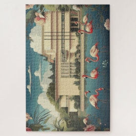 Surreal Flamingo Scene Puzzle