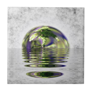 Surreal Floating Bonsai Tree Tile Fliese