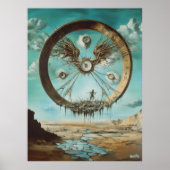 Surreal Floating Circular Structure with Abstrakte Poster (Vorne)