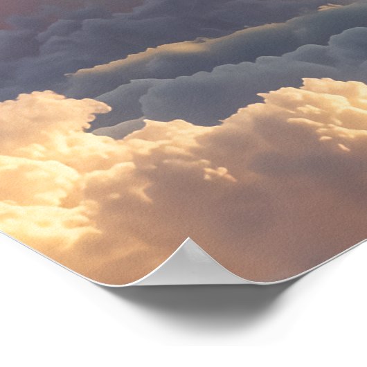 Surreal Floating Cliffs With Waterfalls Poster (Ecke)