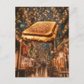 Surreal Floating Grilled Cheese Sandwich Postcard Postkarte (Vorderseite)