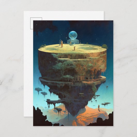 Surreal Floating Island Landschaft Fantasy Art Postkarte (Vorne/Hinten)