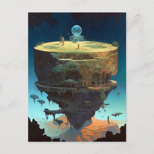 Surreal Floating Island Landschaft Fantasy Art Postkarte (Vorderseite)