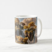 Surreal Floating Islands With Golden Trees Kaffeetasse (VorderseiteRechts)