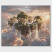 Surreal Floating Islands with Waterfall Geschenkpapier (Flach)