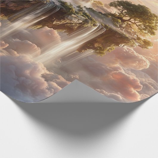Surreal Floating Islands with Waterfall Geschenkpapier (Ecke)