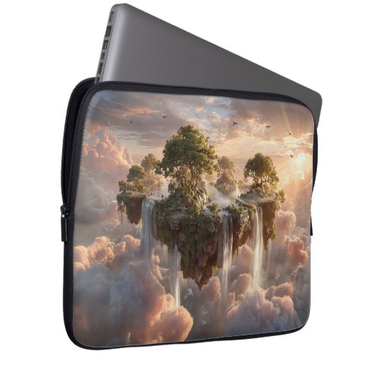 Surreal Floating Islands with Waterfall Laptopschutzhülle (Vorne Rechts)