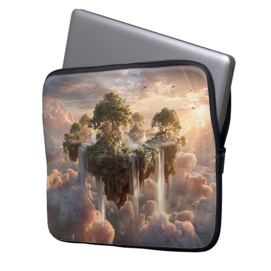 Surreal Floating Islands with Waterfall Laptopschutzhülle (Vorderseite Links)