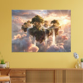 Surreal Floating Islands with Waterfall Leinwanddruck (Insitu (Wohnzimmer))