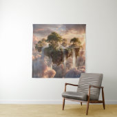 Surreal Floating Islands with Waterfall Wandteppich (Beispiel)