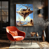 Surreal Floating Land mit Spiraltreppe Poster