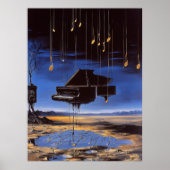 Surreal Floating Piano mit Musical Notes Poster (Vorne)