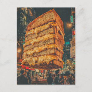 Surreal Floating Sandwich Postcard Postkarte