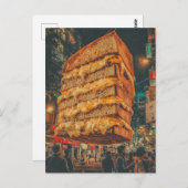 Surreal Floating Sandwich Postcard Postkarte (Vorne/Hinten)
