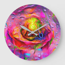 Surreal Floral Art Große Wanduhr
