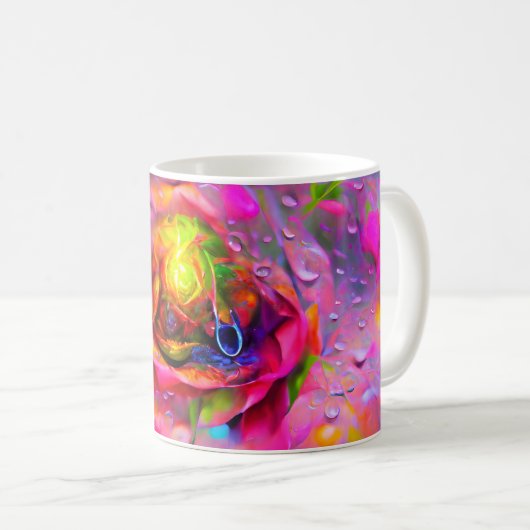 Surreal Floral Art Kaffeetasse (VorderseiteRechts)