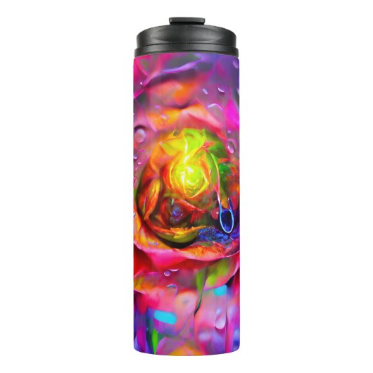 Surreal Floral Art Thermosbecher (Vorderseite)