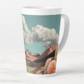 Surreal Floral Mountainscape With Dramatic Clouds Milchtasse (Rechte Ecke)