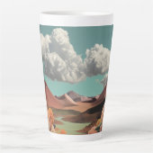 Surreal Floral Mountainscape With Dramatic Clouds Milchtasse (Vorderseite)