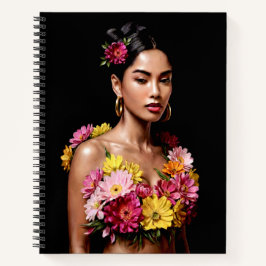 Surreal Flower Girl Dark Boho Aesthetic Notizblock