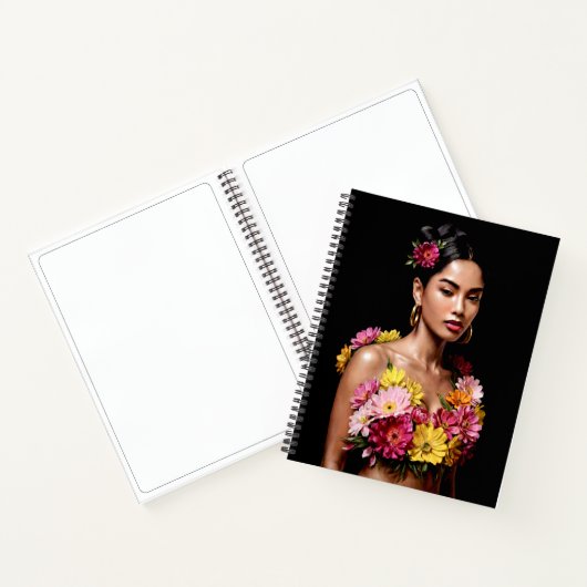 Surreal Flower Girl Dark Boho Aesthetic Notizblock (Innenseite)
