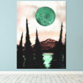 Surreal Forest Moon Land Statement Piece Leinwanddruck (Insitu (Holzboden))