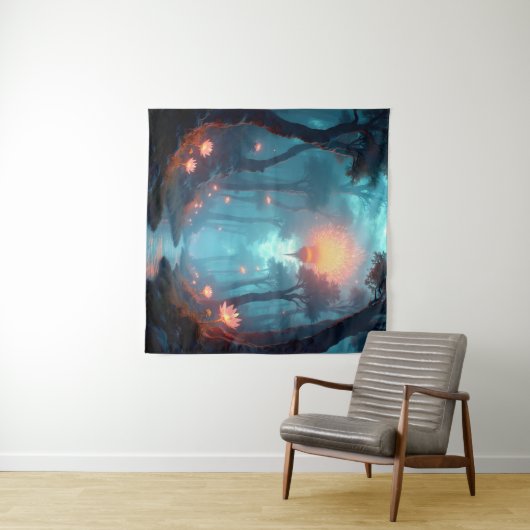 Surreal Forest of Floating Wonders Wandteppich (Beispiel (Horizontal))