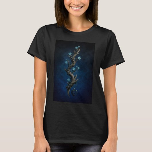 Surreal Forget-Me-Not Broken Heart T-Shirt (Vorderseite)