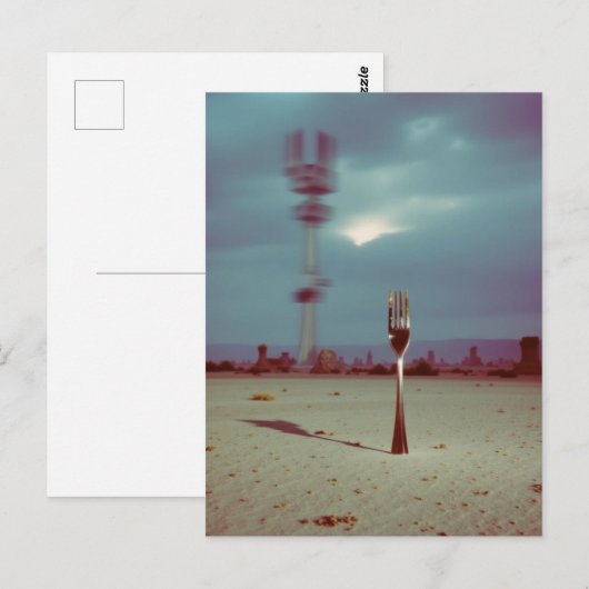 Surreal Fork in the Desert Postkarte (Vorne/Hinten)