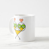 Surreal Fraktal Lovebirds Tasse (Vorderseite Links)