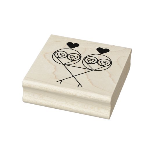 Surreal Fraktal Lovebirds Woodkunst Briefmarke Gummistempel (Stempel)