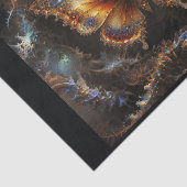 Surreal-Fraktal-Schmetterling auf weißem Hintergru Seidenpapier (Ausschnitt)