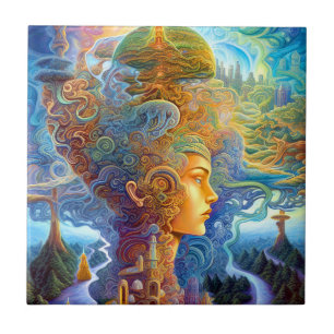 Surreal Frauenlandschaft Fantasy Art Fliese