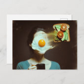Surreal Frühstück Frauen Toast und Eier Postkarte (Vorne/Hinten)