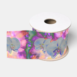 Surreal funky white watercolor Orchids Ripsband