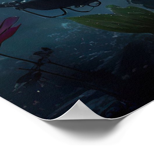 Surreal Futuristic Blume Robot Poster (Ecke)