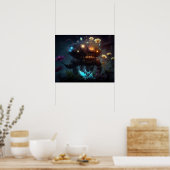 Surreal Futuristic Blume Robot Poster (Küche)